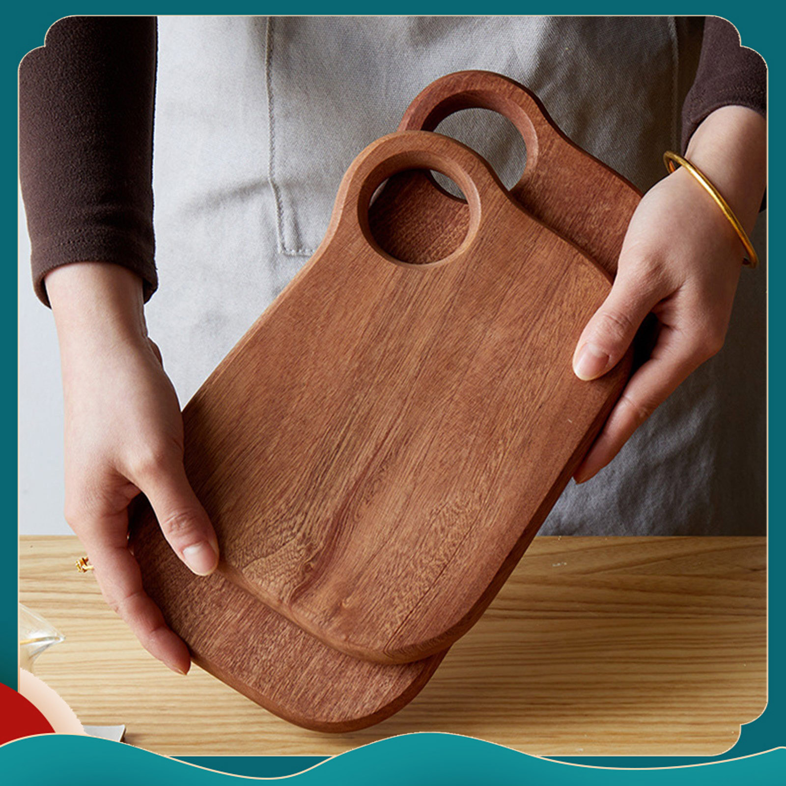 Cornhole Board Set - Geschnitztes Holzschneidebrett Obst Wasserbecher Holzschneidebrett Kinder