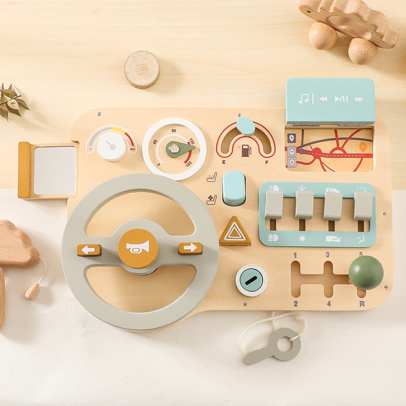 Party Games At Home - Montessori-Spielzeug für Kinder, Auto-Busy-Board, Baby-Holzspielzeug, Aktivitäts-Busyboard-Spiele