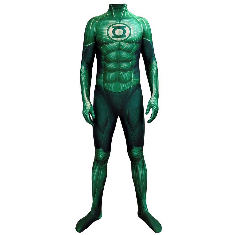 Party Games For Adults And Kids - Halloween Herren Grünes Cosplay-Kostüm Laternen-Superheld Hal