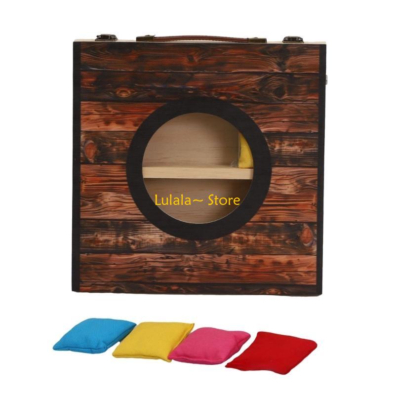 Cornhole Board Set - Y4QA Outdoor-Wurfspiel Cornholes-Brettset mit Sitzsäcken für