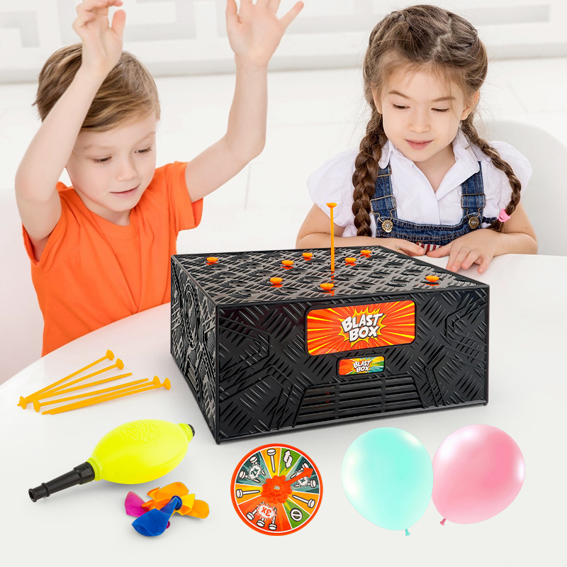 Party Games Juegos De Mesa - Blast Box Klopfspielzeug für Kinder, Kinder-Blasballon-Spiel,