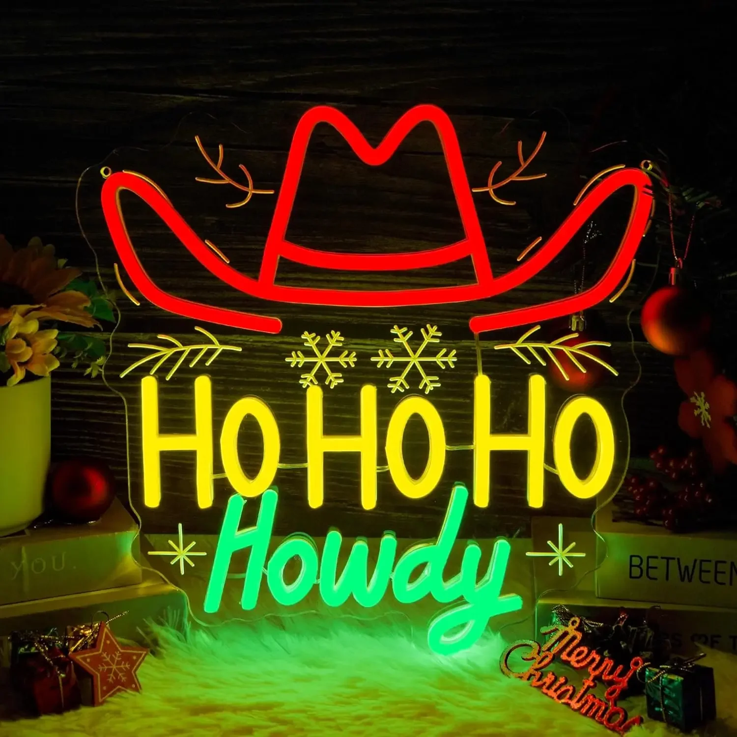 Party Games Shop - Weihnachts-Neonschild Ho Ho Ho Howdy Neonlicht