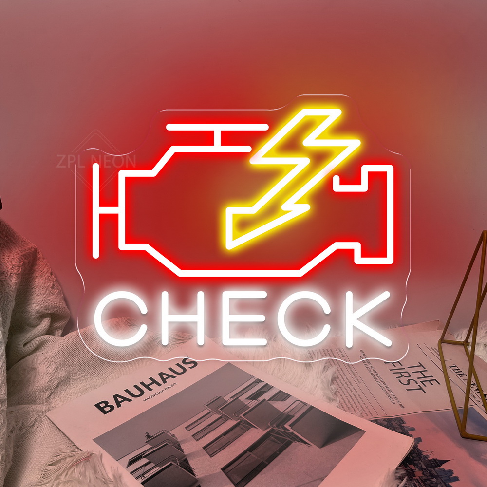 Party Games Shop - Check Engine Neon Schild Led-leuchten Garage