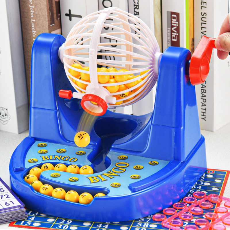 Party Games Bingo - Klassische Bingo-Lotterie-Zahlenziehungsmaschine für Familien, Mehrspieler-Interaktives Party-Tischspiel,