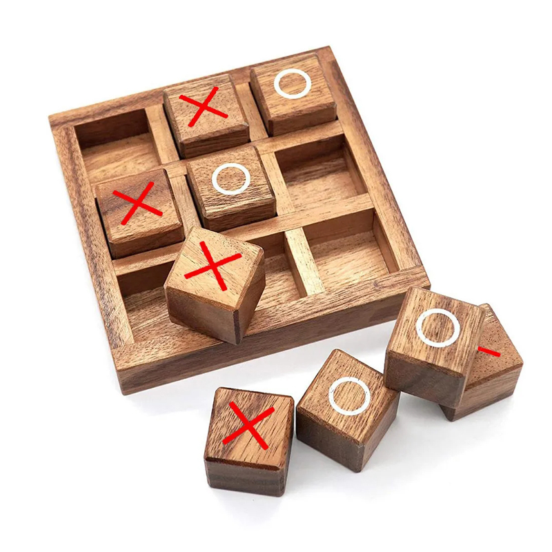 Party Games Juegos De Mesa - Holz Tic Tac Toe Brettspiel XO