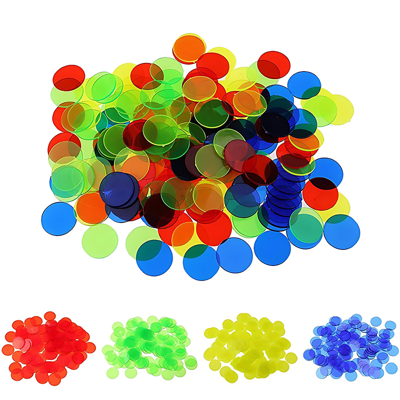 Party Games Bingo - 100/200PCS 19mm Runde Zählen Chip Mehrfarbige