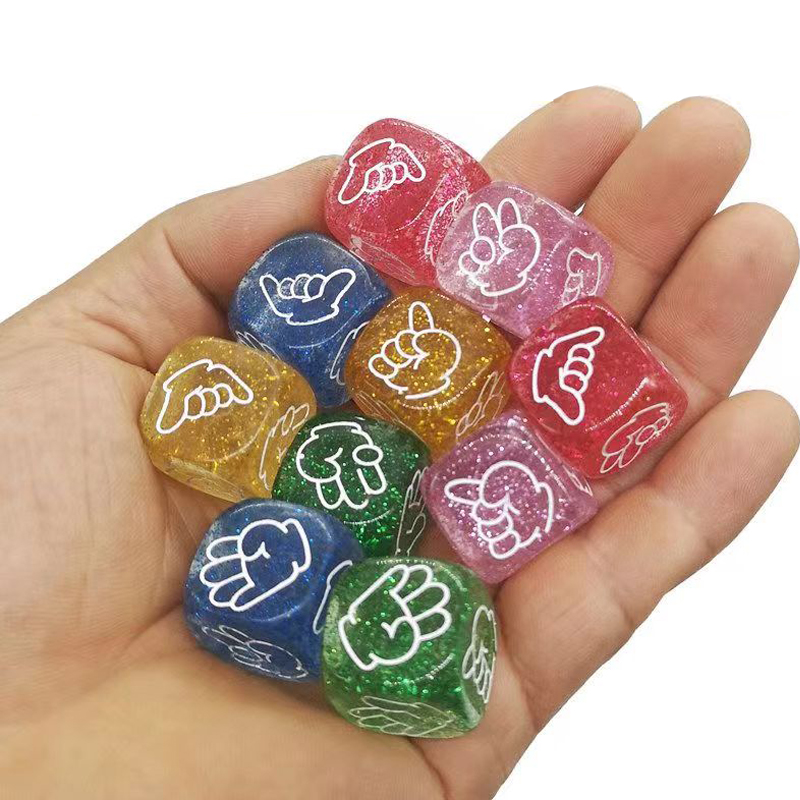 Party Games Juegos De Mesa - 10PCS Glitter Würfel 6 Seitige 20MM