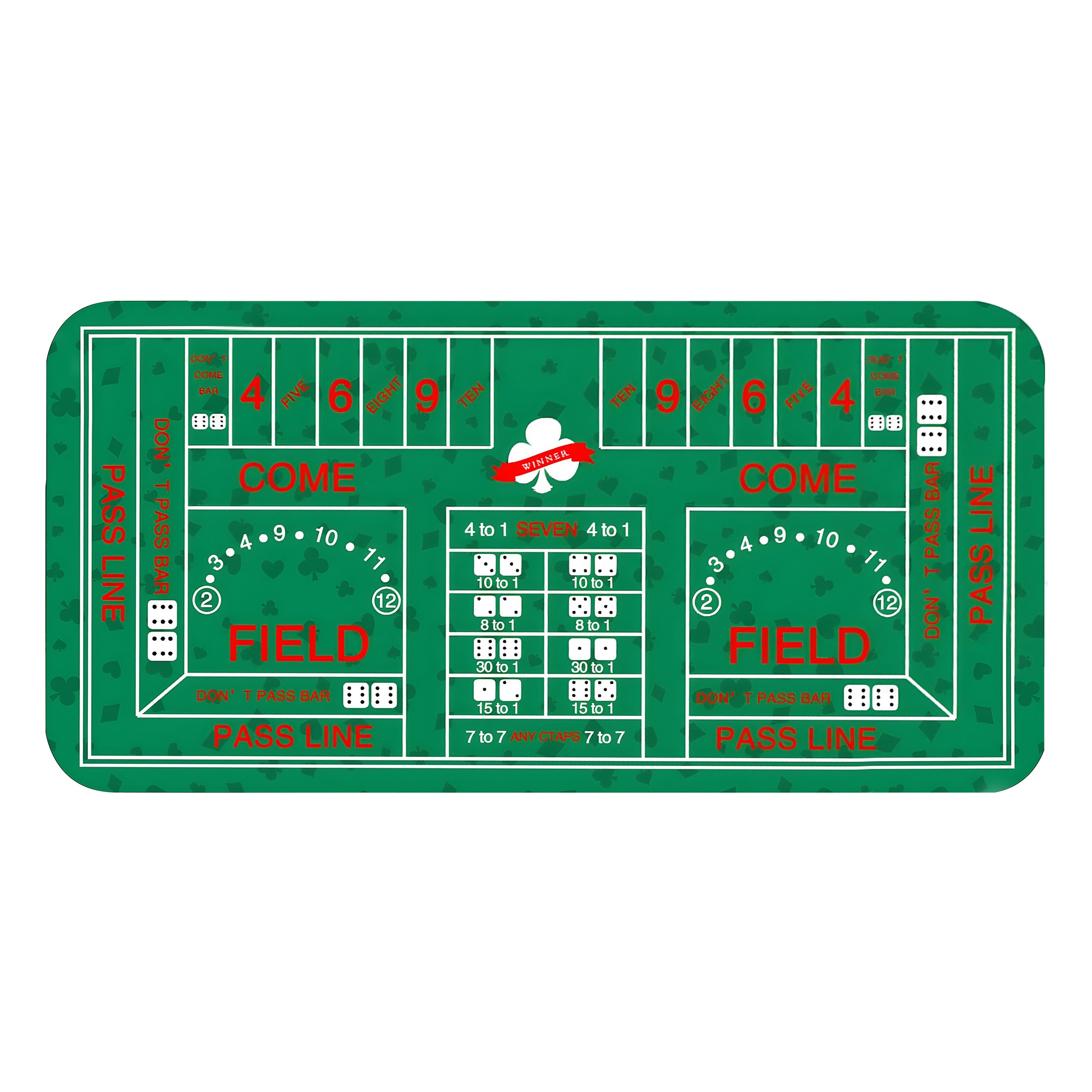 Party Games Entertainer - 120x60cm/180x90cm Speziell Designte Würfelspiel-Tischmatte Gummi-Tischmatte für
