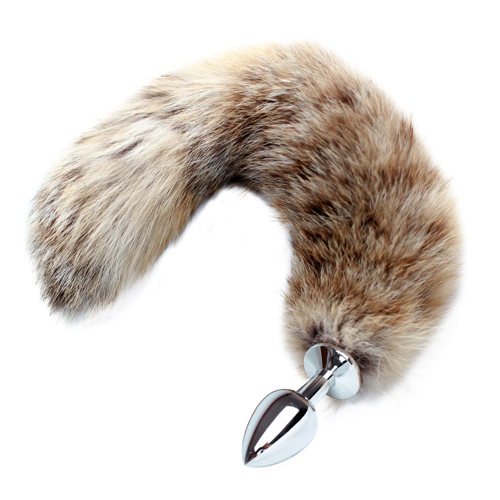 Party Games Couple - Künstlicher Waschbär-Schwanz mit Metall-Analplug Flauschiger Fuchsschwanz