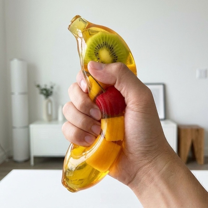 Party Games Spy - Frucht-Bananen-Gelee-Quetschspielzeug, Stressball, Fidget-Spielzeug, Große Slushy-Bananen-Quetschspielzeuge, Quetschball,