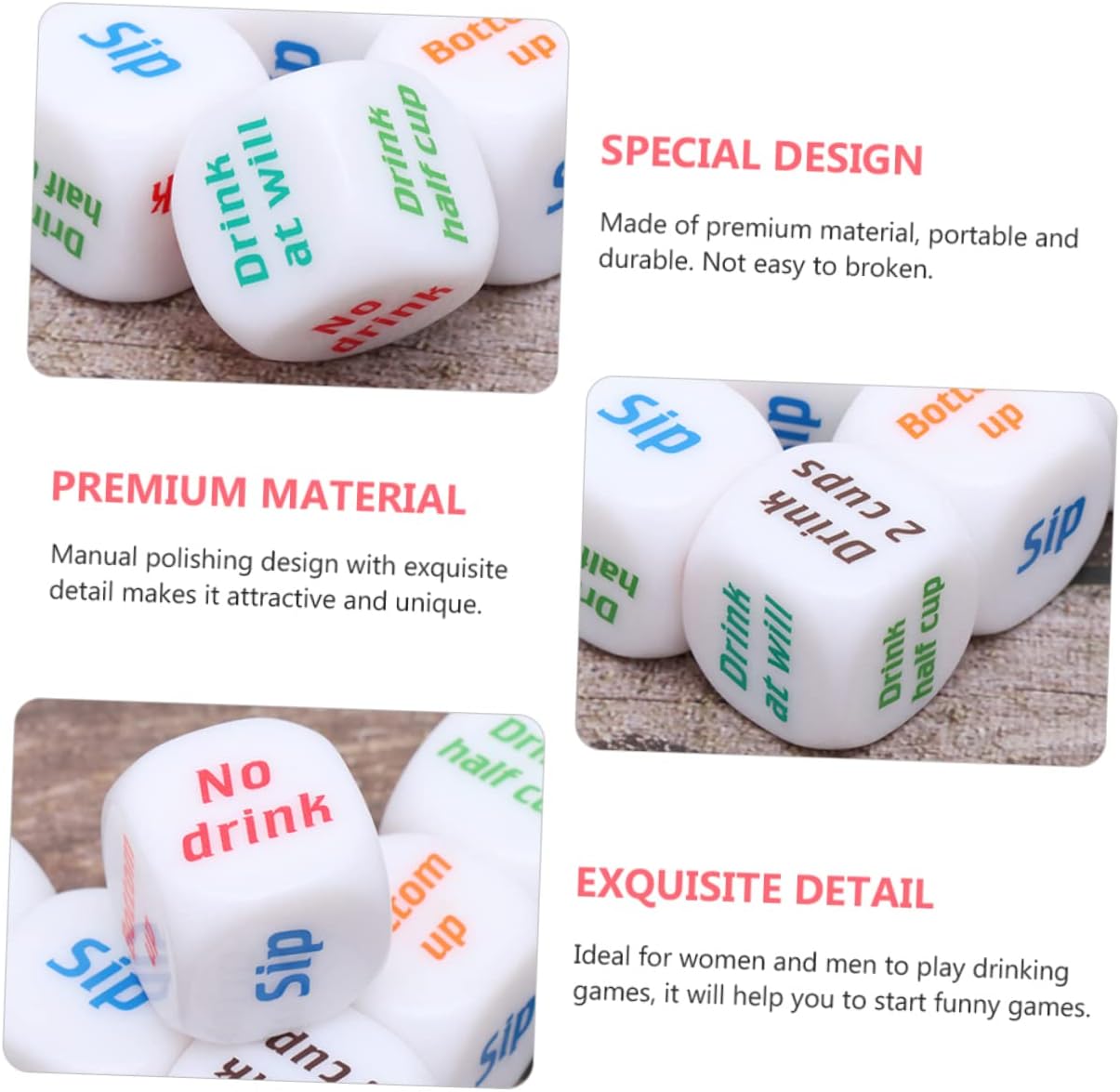 12 Stück Trinkwürfel Rolling D – Party Games Bachelorette Bewertung und Preis