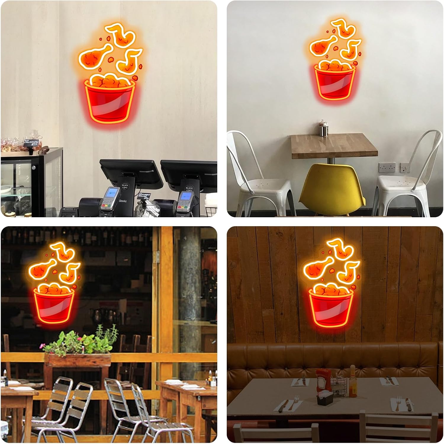 Fried Chicken Neon-Schild USB  – Party Games Shop Bewertung und Preis