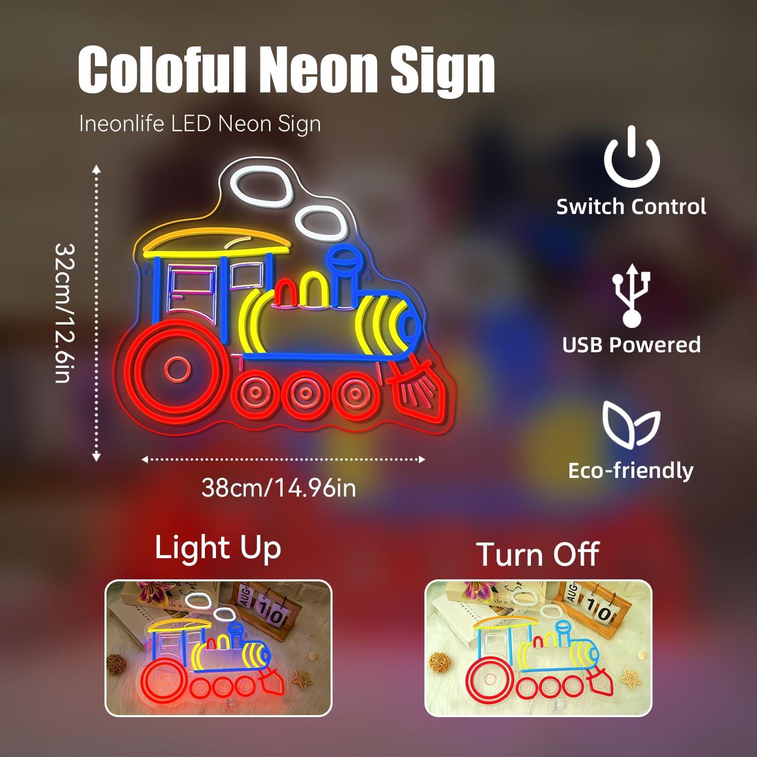 Zug-Neonschild Lokomotive LED- – Party Games Shop Bewertung und Preis